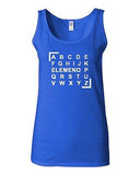 Junior A B C D ELEMENO Letters Humor Funny Novelty Statement Graphics Tank Top