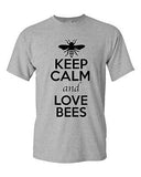 Keep Calm And Love Bees Insect Bugs Animal Lover Funny Humor Adult T-Shirt Tee