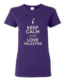 Ladies Keep Calm And Love Palestine Country Nation Patriotic Novelty T-Shirt Tee