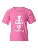 Keep Calm And Eat A Cupcake Sweet Pastry Novelty Youth Kids T-Shirt Tee