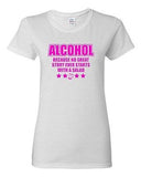 Ladies Alcohol Because No Great Story Ever Starts With A Salad Funny T-Shirt Tee
