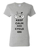 Ladies Keep Calm And Cycle On Cycling Bike Bicycle Ride Funny DT T-Shirt Tee