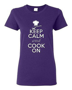 Ladies Keep Calm And Cook On Cuisine Restaurant Cooking Chef Food T-Shirt Tee