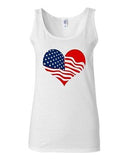 Junior Heart Flag USA Love Country Love America Patriotic Sleeveless Tank Tops