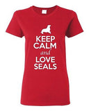 Ladies Keep Calm And Love Seals Sea Lion Animal Lover Wild Funny T-Shirt Tee