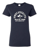 Ladies 2012 Zombie Apocalypse Rescue Team Horror North America Funny T-Shirt Tee