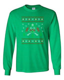 Long Sleeve Adult T-Shirt Firefighter Hero Ugly Christmas Sweater Fire Funny DT