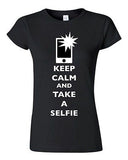 Junior Keep Calm And Take A Selfie Flash Phone Camera Pics Funny DT T-Shirt Tee