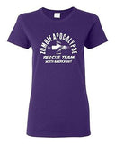 Ladies 2012 Zombie Apocalypse Rescue Team Horror North America Funny T-Shirt Tee