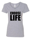V-Neck Ladies Choose Life Wham 1980 80's Cool Retro Funny Humor T-Shirt Tee