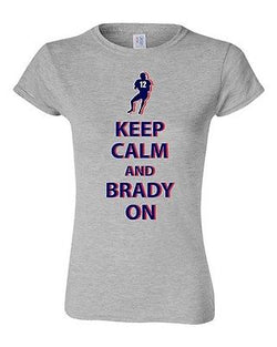 Junior Keep Calm and Brady On New England Football Game Sports DT T-Shirt Tee