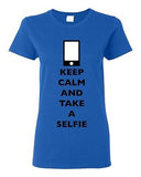 Ladies Keep Calm And Take A Selfie Phone Camera Picture Funny DT T-Shirt Tee