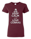 Ladies Keep Calm And Love Cobras King Snake Animal Lover Funny T-Shirt Tee
