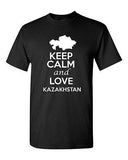 Keep Calm And Love Kazakhstan Country Nation Patriotic Novelty Adult T-Shirt Tee