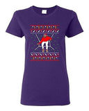 Ladies Bling Santa Sweater Music Cellphone Ugly Christmas Funny DT T-Shirt Tee