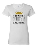 Ladies Straight Outta Kauffman Crown Baseball Ball Team Sports DT T-Shirt Tee