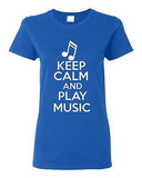 Ladies Keep Calm And Play Music Musician Choir Band Notes Sound Fun T-Shirt Tee