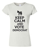 Junior Keep Calm And Vote Democrat Politics Novelty Statement T-Shirt Tee