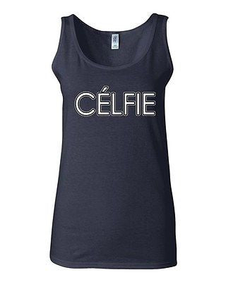 Junior Celfie Selfie Social Network Pic Camera Funny Humor Sleeveless Tank Tops