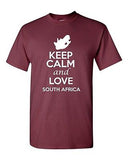 Keep Calm And Love South Africa Country Patriotic Novelty Adult T-Shirt Tee