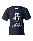 Keep Calm And Love Donkey Horse Wild Ass Animal Lover Youth Kids T-Shirt Tee