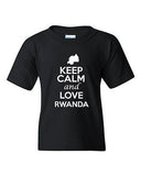 Keep Calm And Love Rwanda Country Patriotic Novelty Youth Kids T-Shirt Tee