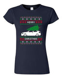 Junior Merry Christmas Ugly Xmas Tree Car Funny Humor DT T-Shirt Tee