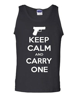 Keep Calm And Carry One Novelty Statement Graphics Adult Tank Top