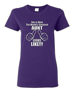 Ladies This Is What The World's Greatest Aunt Auntie Gift Novelty T-Shirt Tee