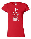 Junior Keep Calm And Love India Country Nation Patriotic Novelty T-Shirt Tee