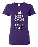 Ladies Keep Calm And Love Seals Sea Lion Animal Lover Wild Funny T-Shirt Tee