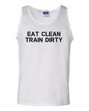 Adult Eat Clean Train Dirty Workout Gym Fitness Tank Top Fit Cross T-Shirt Tee