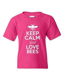 Keep Calm And Love Bees Honey Wasps Insects Animal Lover Youth Kids T-Shirt Tee