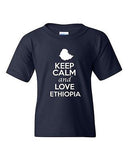 Keep Calm And Love Ethiopia Country Patriotic Novelty Youth Kids T-Shirt Tee