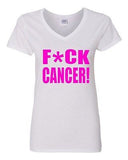 V-Neck Ladies Fck Cancer Sucks Survivor Fight Awareness Funny T-Shirt Tee