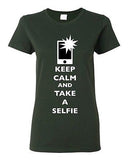 Ladies Keep Calm And Take A Selfie Flash Phone Camera Pics Funny DT T-Shirt Tee
