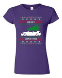 Junior Merry Christmas Ugly Xmas Tree Car Funny Humor DT T-Shirt Tee