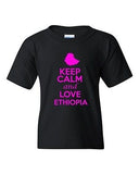 Keep Calm And Love Ethiopia Country Patriotic Novelty Youth Kids T-Shirt Tee