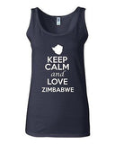 Junior Keep Calm And Love Zimbabwe Country Nation Patriotic Sleeveless Tank Top