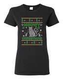 Ladies Meowy Cat Animals Kitten Pet Ugly Christmas DT T-Shirt Tee