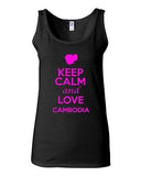 Junior Keep Calm And Love Cambodia Country Nation Patriotic Sleeveless Tank Top