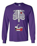 Long Sleeve Adult T-Shirt Skeleton Junk Food Snack Burger Fries Funny Humor DT