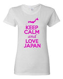 Ladies Keep Calm And Love Japan Japanese Country Nation Patriotic T-Shirt Tee