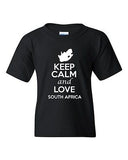 Keep Calm And Love South Africa Country Patriotic Novelty Youth Kids T-Shirt Tee