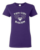 Ladies This Girl Loves Bacon Favorite Breakfast Meat Pork Food Meal T-Shirt Tee