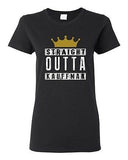 Ladies Straight Outta Kauffman Crown Baseball Ball Team Sports DT T-Shirt Tee