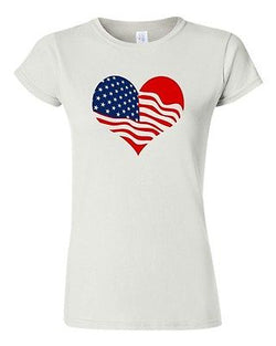 Junior Heart Flag USA Love American Country America Patriotic DT T-Shirt Tee