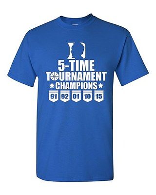 5-Time Tournament Champions K Blue Sports North Carolina Adult T-Shirt Tee
