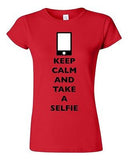 Junior Keep Calm And Take A Selfie Phone Camera Picture Funny DT T-Shirt Tee