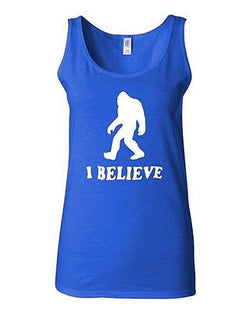 Junior I Believe Sasquatch Yeti Bigfoot Snow Funny Novelty Statement Tank Top